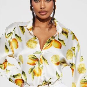 Fashion Nova Citrus Satin Blouse